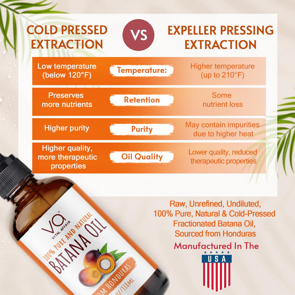 VITAL AFFAIR Batana Oil amber glass bottle closeup emphasizes pure, cold-pressed formula.