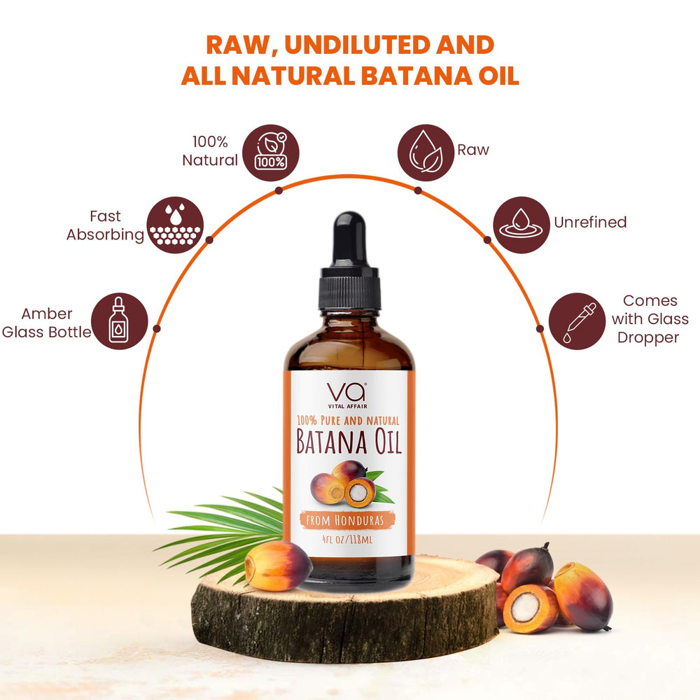 VITAL AFFAIR Batana Oil packaging communicates authenticity and pure nourishment for hair.