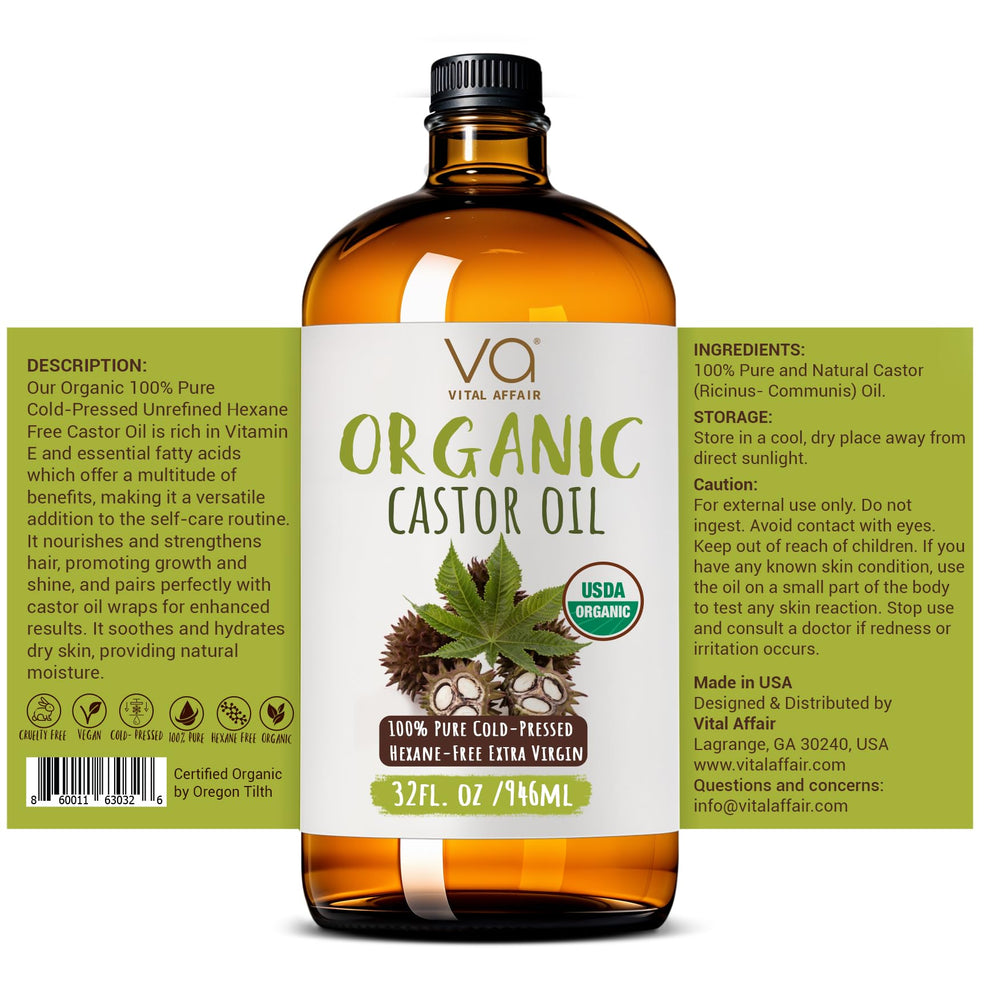 VITAL AFFAIR castor oil for face hydration and smooth skin.