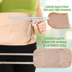 Vital Affair wrap worn for comfortable, mess-free castor oil packs.