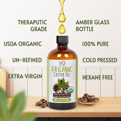 VITAL AFFAIR golden castor oil pour in glass bottle for easy application