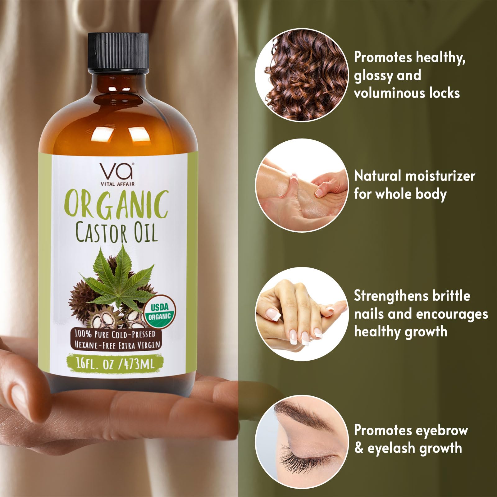 VITAL AFFAIR hair growth castor oil application for healthier-looking strands