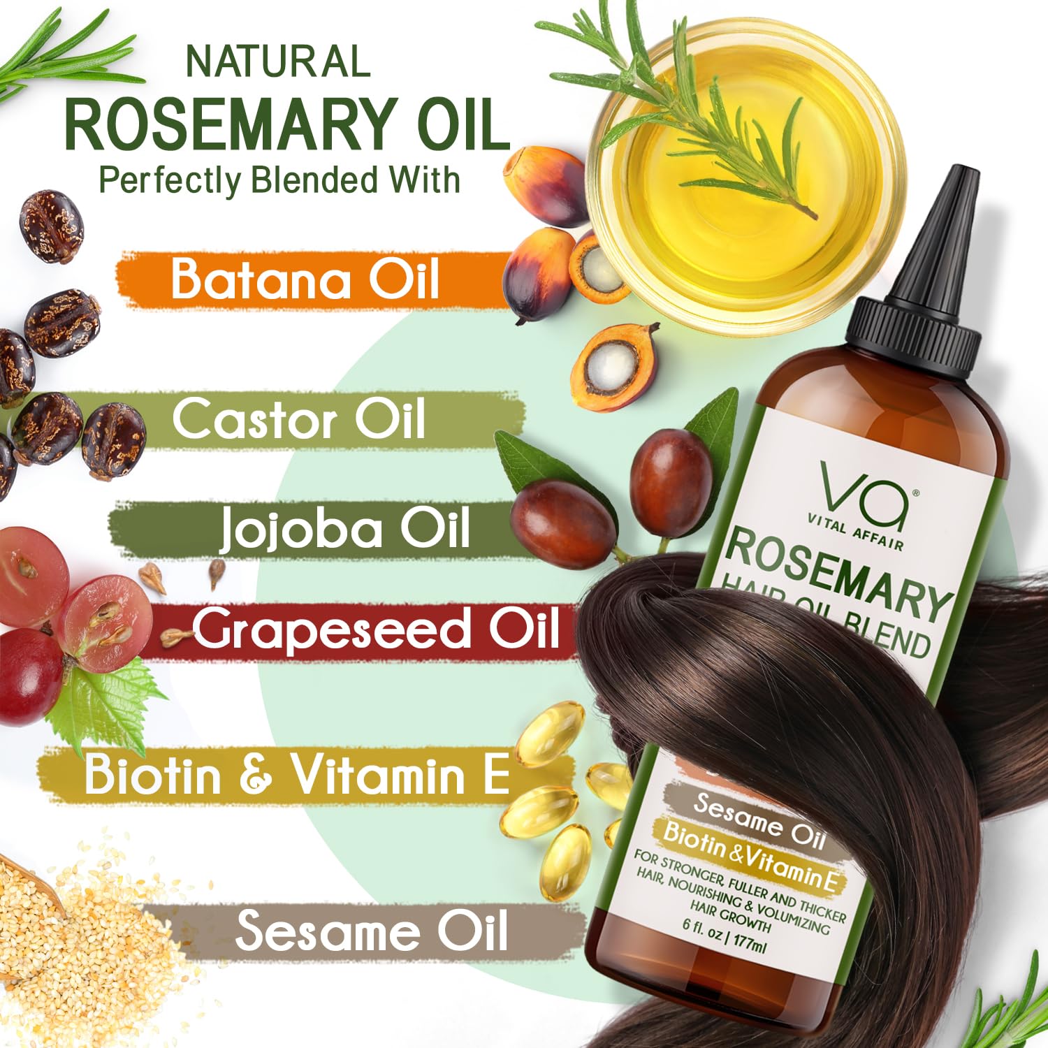 VITAL AFFAIR Hair growth routine close-up encourages consistent care