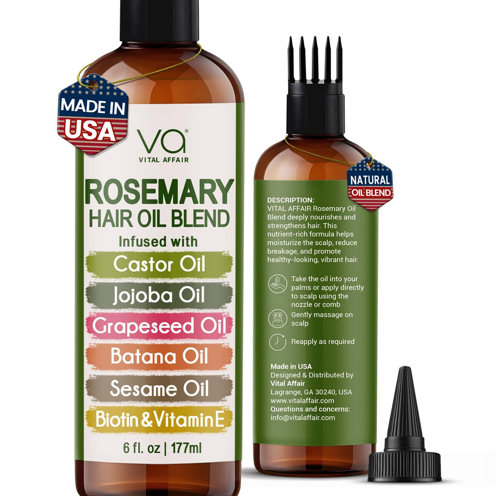 VITAL AFFAIR rosemary oil bottle pour enables easy scalp nourishment