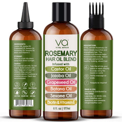 VITAL AFFAIR rosemary oil hair-growth close-up showing potential thickening