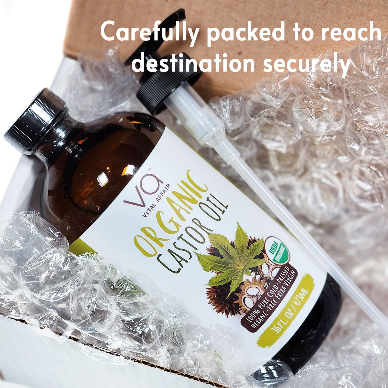 VITAL AFFAIR skin-moisturizing routine image with castor oil texture