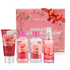 Vital Luxury bath kit body lotion delivers hydrating moisture after shower for soft, resilient skin.