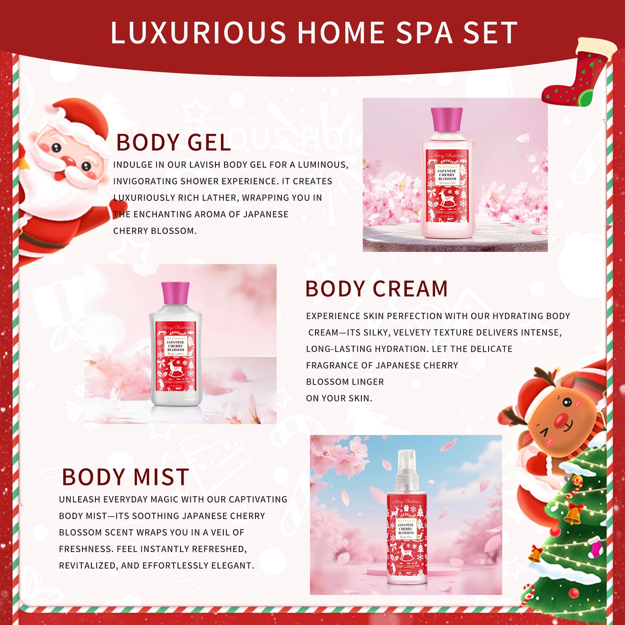 Vital Luxury cherry blossom mist bottle for quick refresh and delicate fragrance