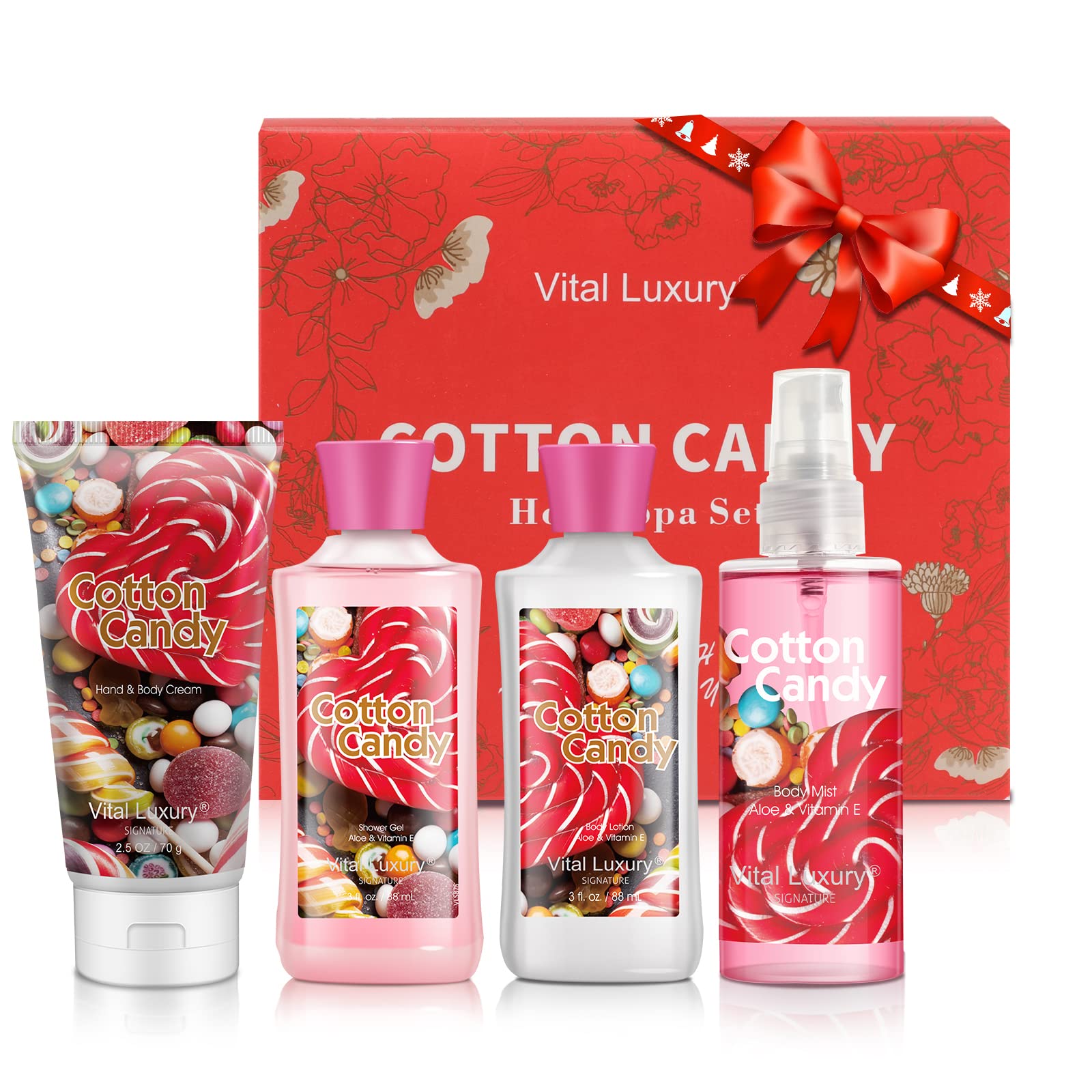Vital Luxury Cotton Candy Kit body lotion squeeze bottle provides lasting hydration