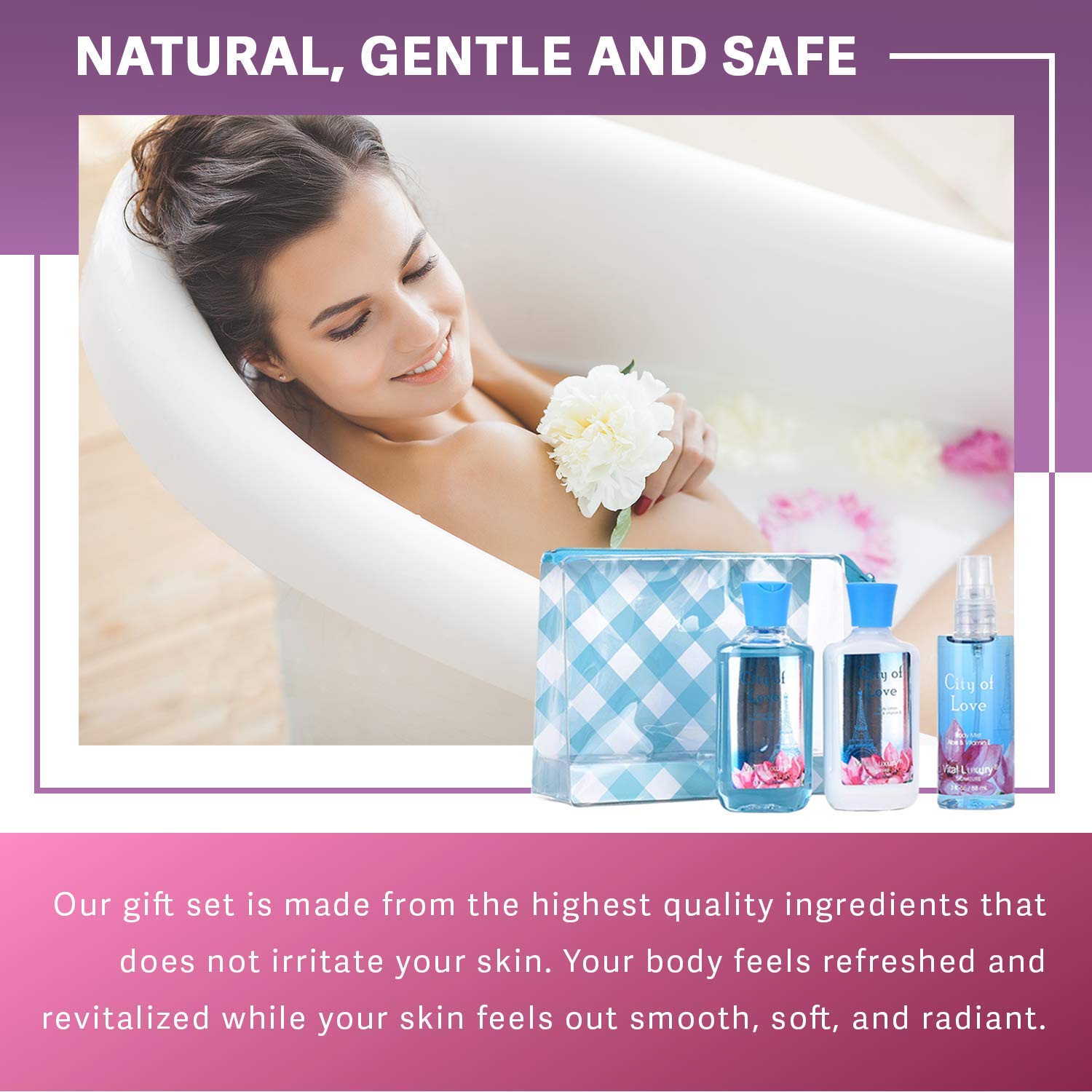 Vital Luxury travel set fragrance mist 3oz spray delivers subtle fragrance for all-day freshness