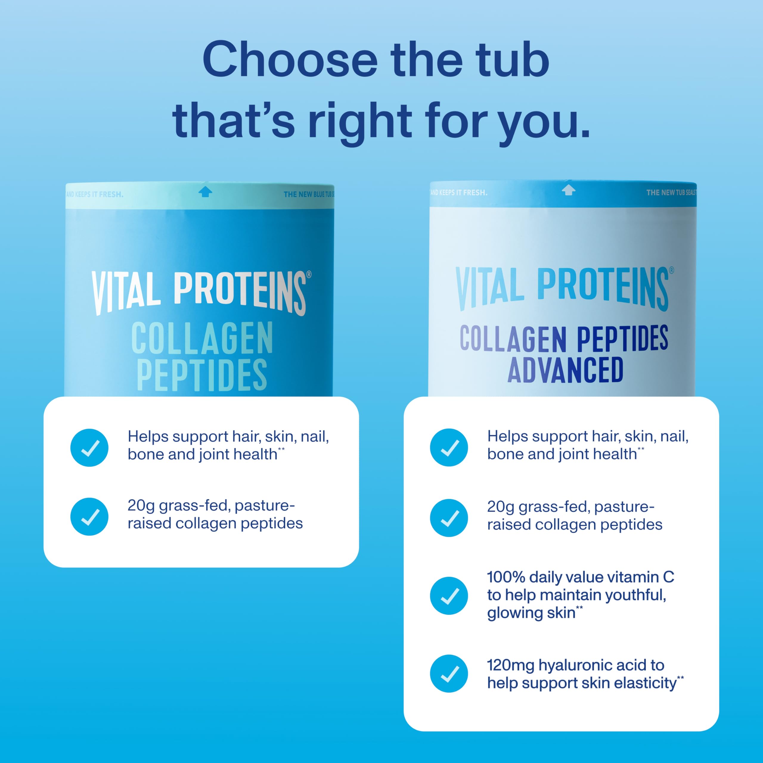 Vital Proteins scoop measuring a serving for easy daily use
