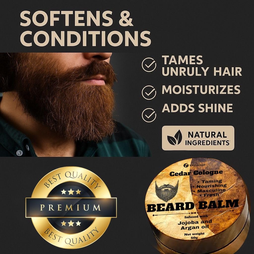 Bálsamo VITALSKINOIL para barba, controla frizz y define el estilo.