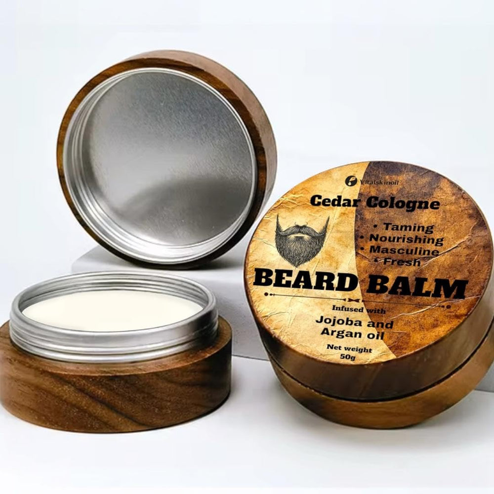 Bálsamo VITALSKINOIL para barba, textura suave que facilita peinado diario.