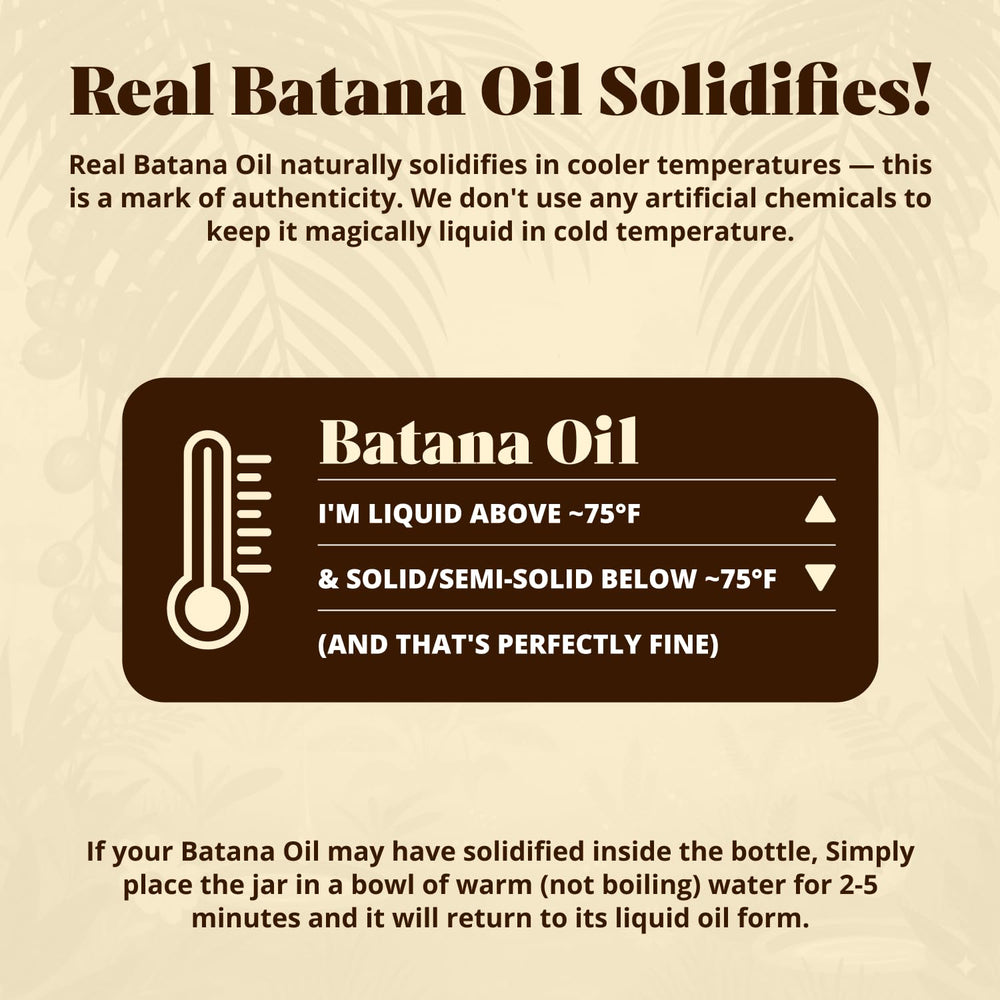 Vital Strands Batana Oil in hand shows easy, non-greasy shine-enhancing use.