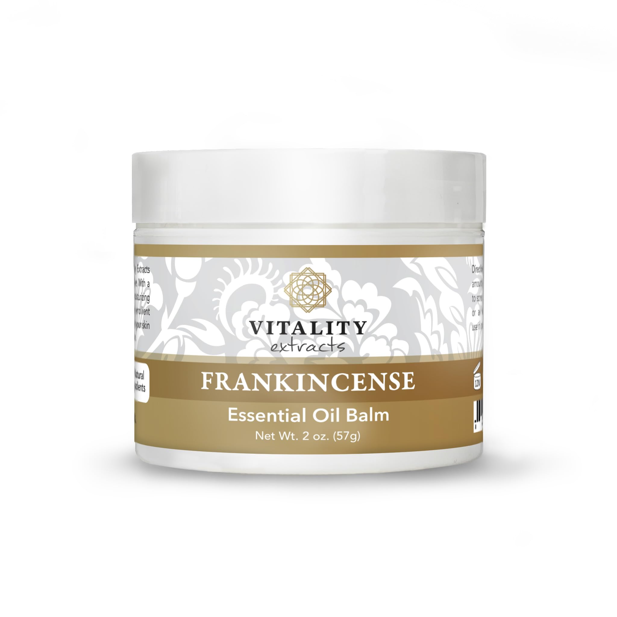 Vitality Extracts Frankincense Balm 2oz jar close-up showing rich hydration for dry skin