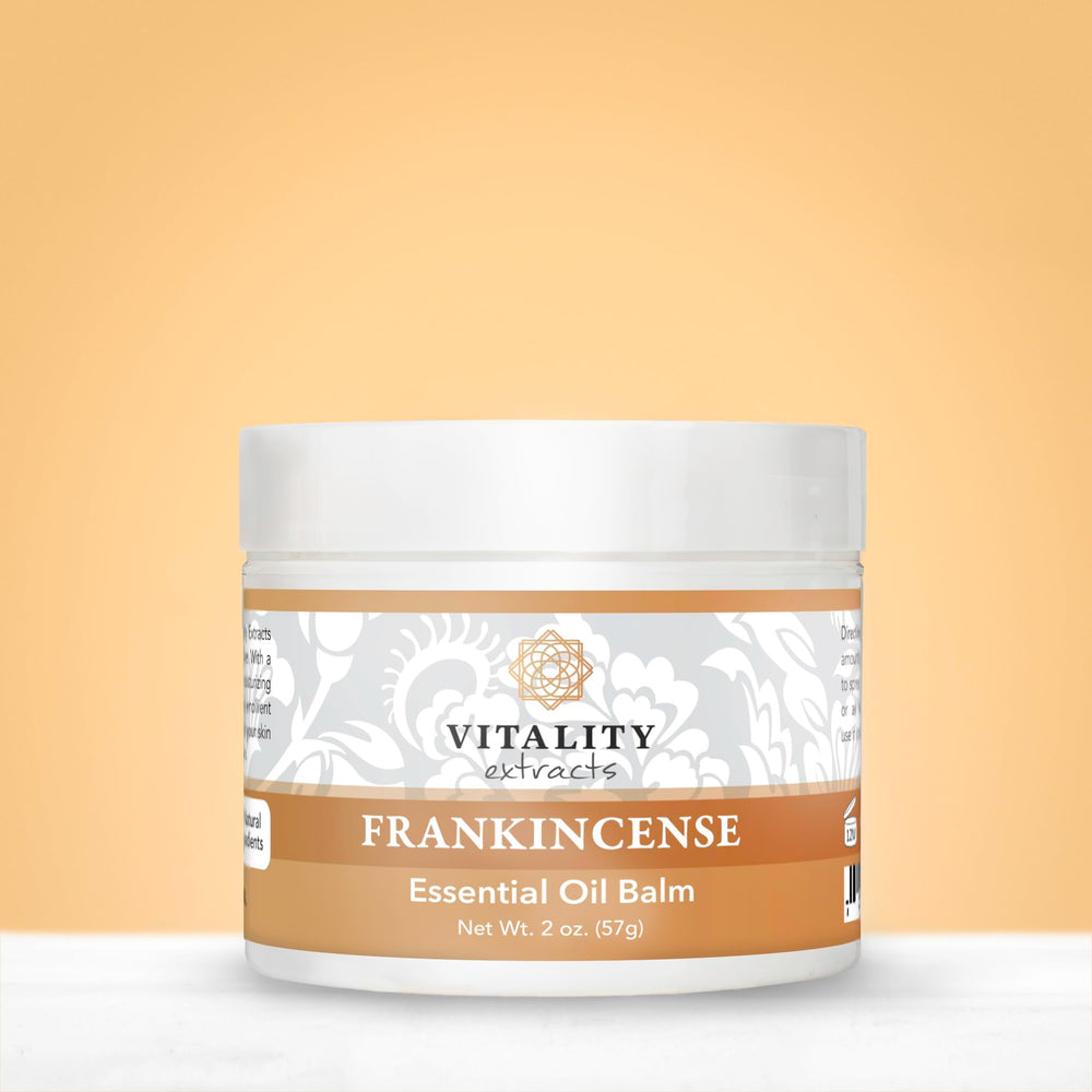 Vitality Extracts Frankincense Balm being rubbed into dry, cracked skin for relief
