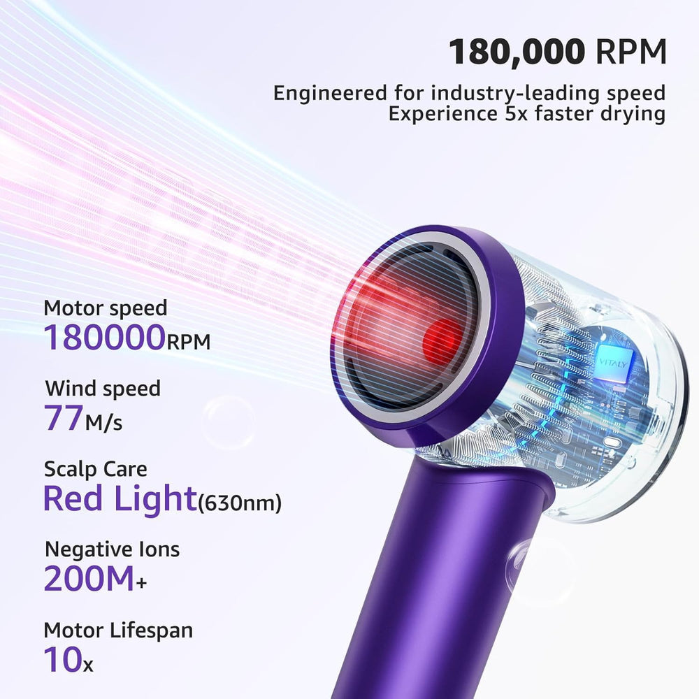 VITALYLUX Ionic Hair Dryer quiet operation keeps styling peaceful.