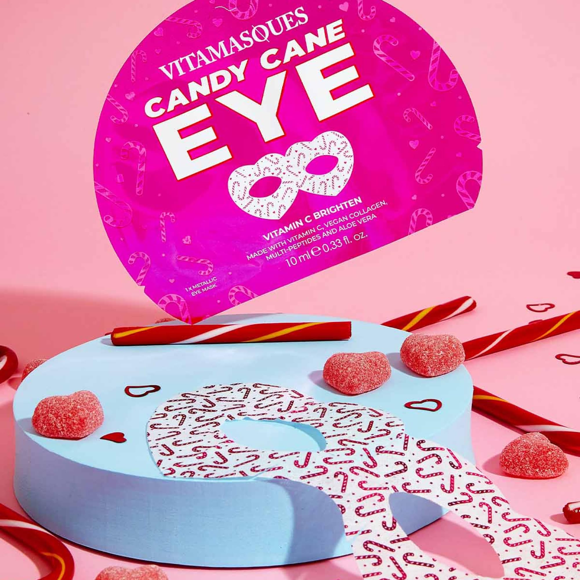 Vitamasques Candy Cane Mask Set packaging highlights a festive gift idea.
