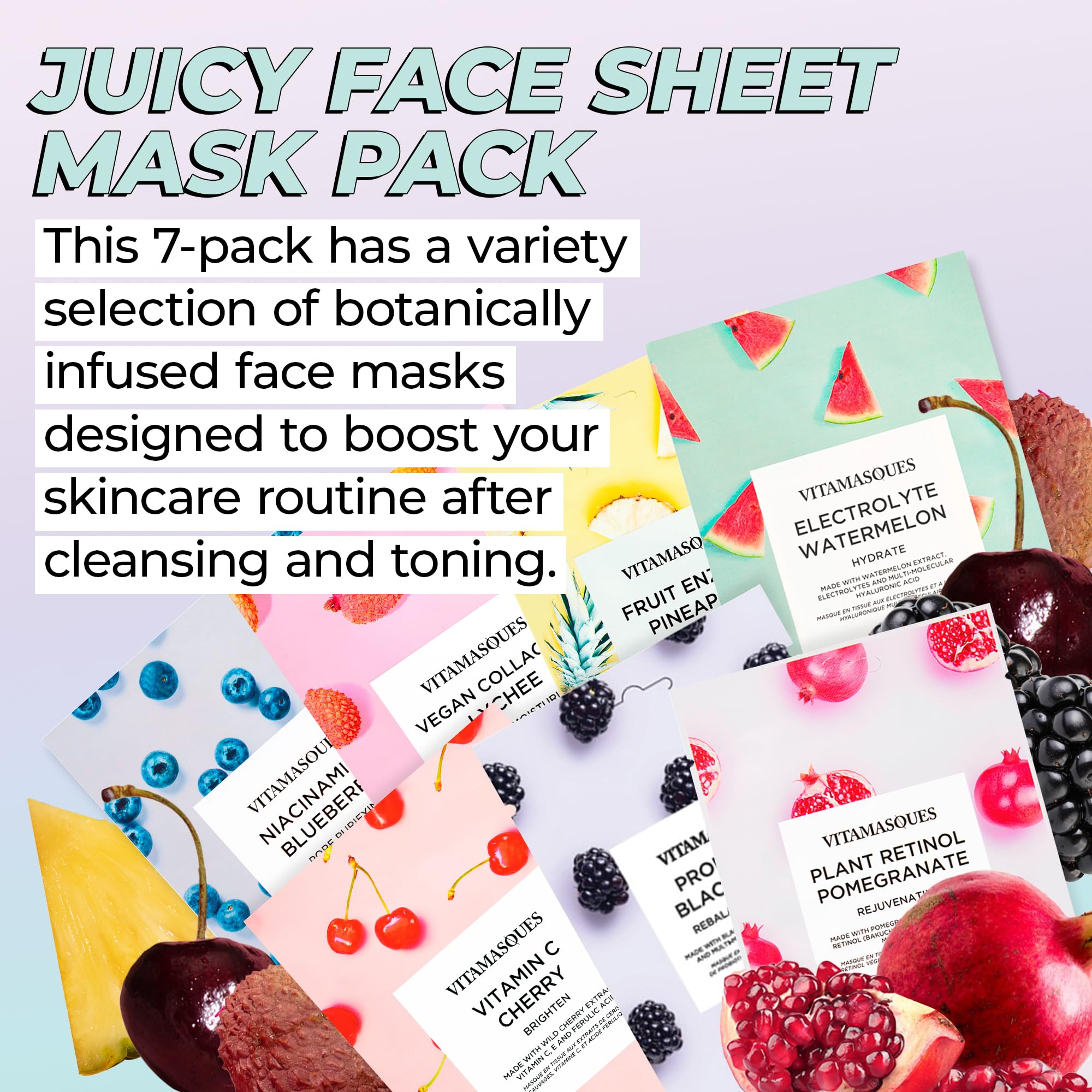 Vitamasques Pineapple sheet mask for brightening with tropical aroma.