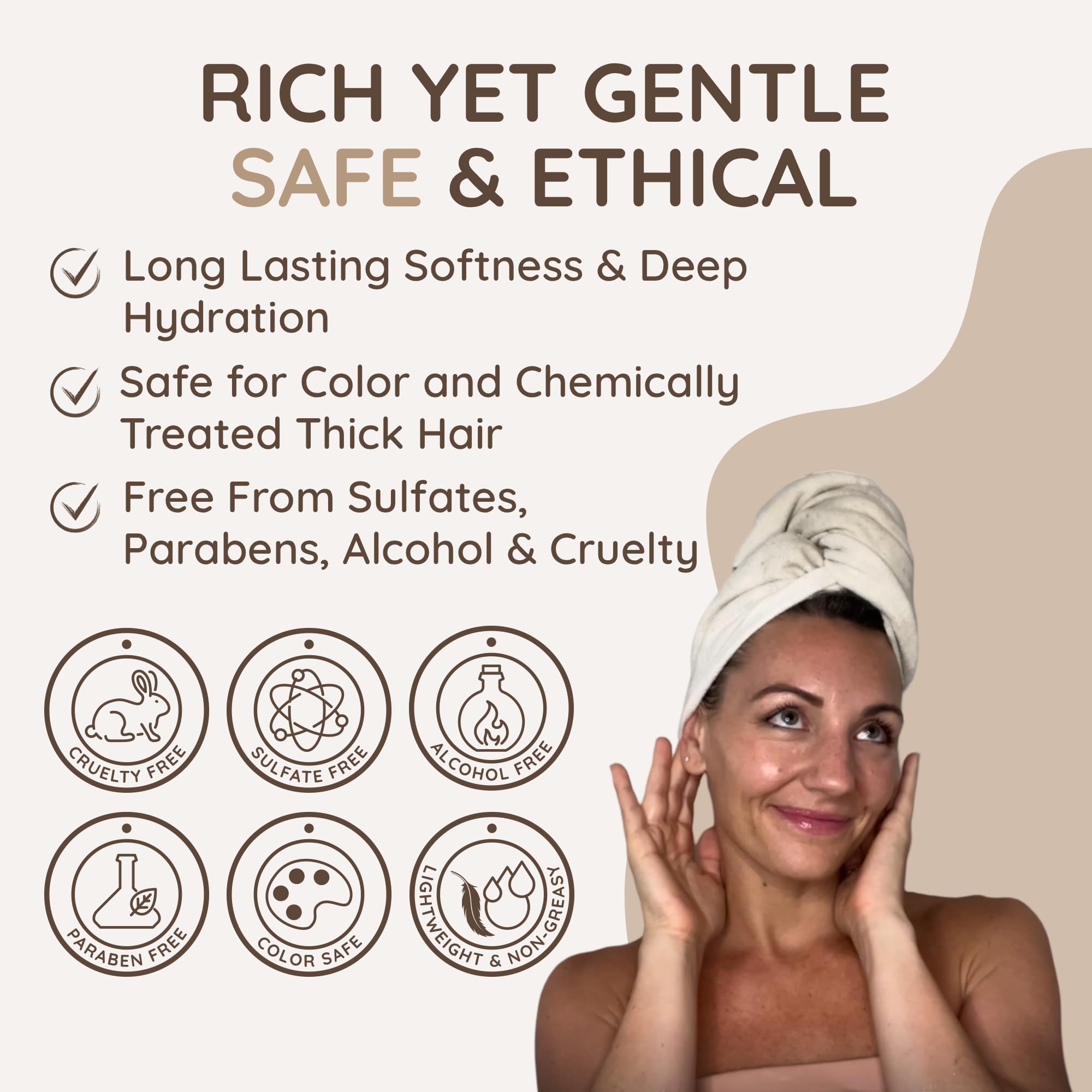 VITAMINS biotin and collagen-rich formula bottle showing silky, smooth results.