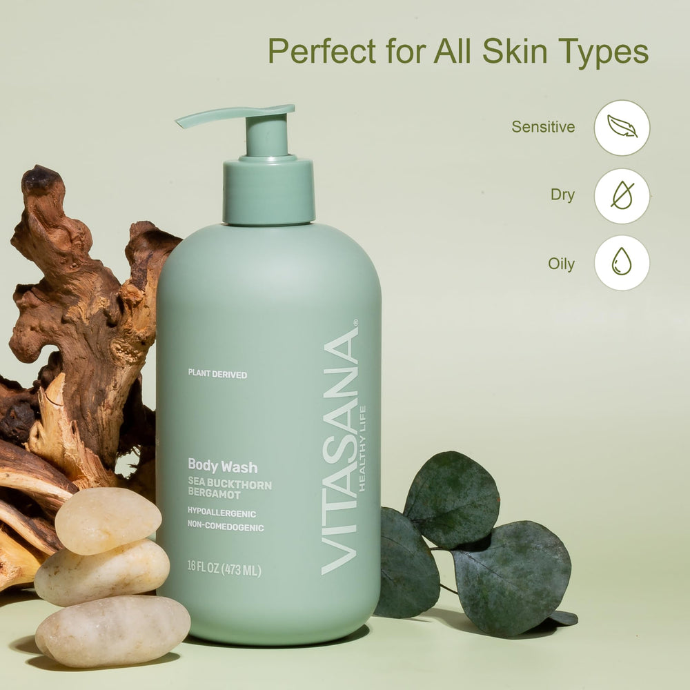 Vitasana 16oz bottle indicates long-lasting value in a larger daily-use size.