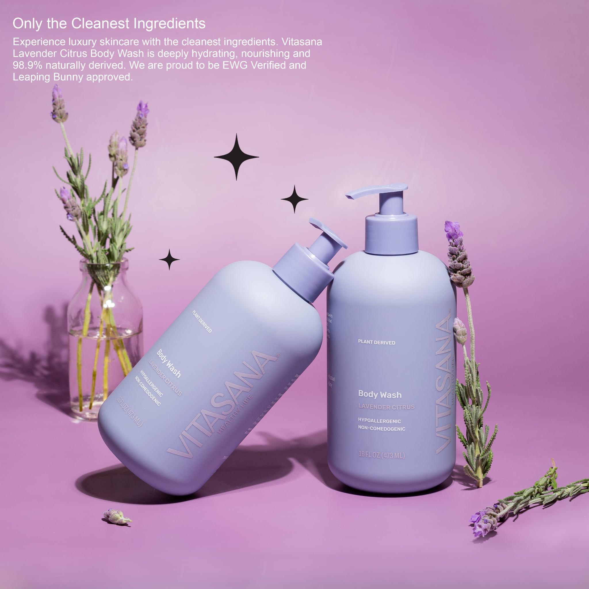 Vitasana cruelty-free logo and eco-friendly packaging emphasize ethical skincare.