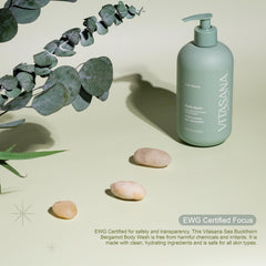 Vitasana plant-based ingredients on packaging suggest soothing botanicals for daily care.