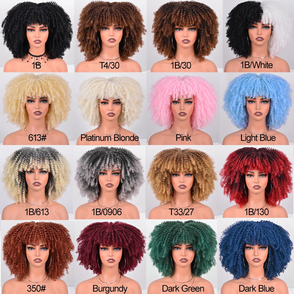 Vitorish Afro Curly Wig care tips suggest soft spray or cold water for styling
