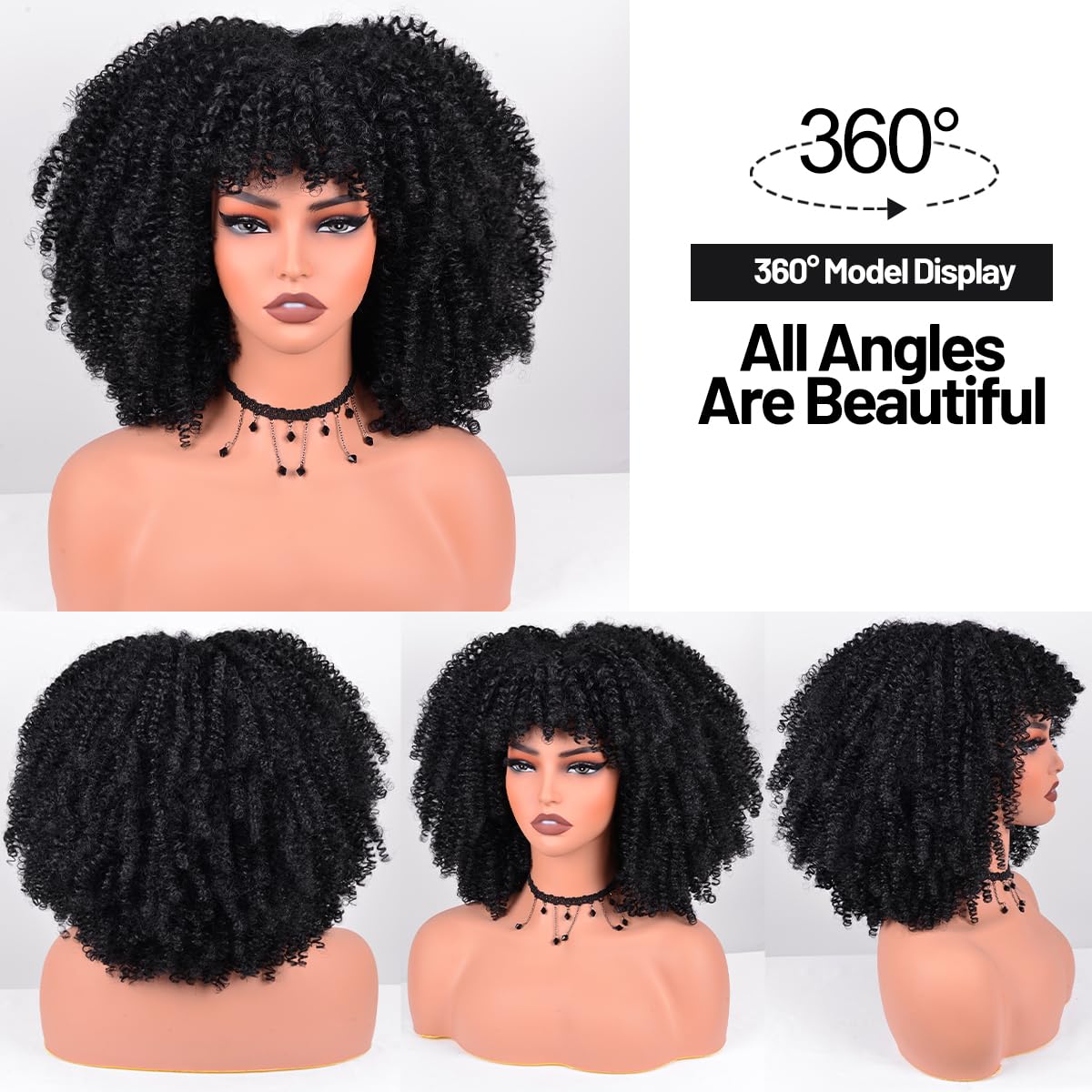 Vitorish Afro Curly Wig lightweight design at 280g provides all-day wearing ease