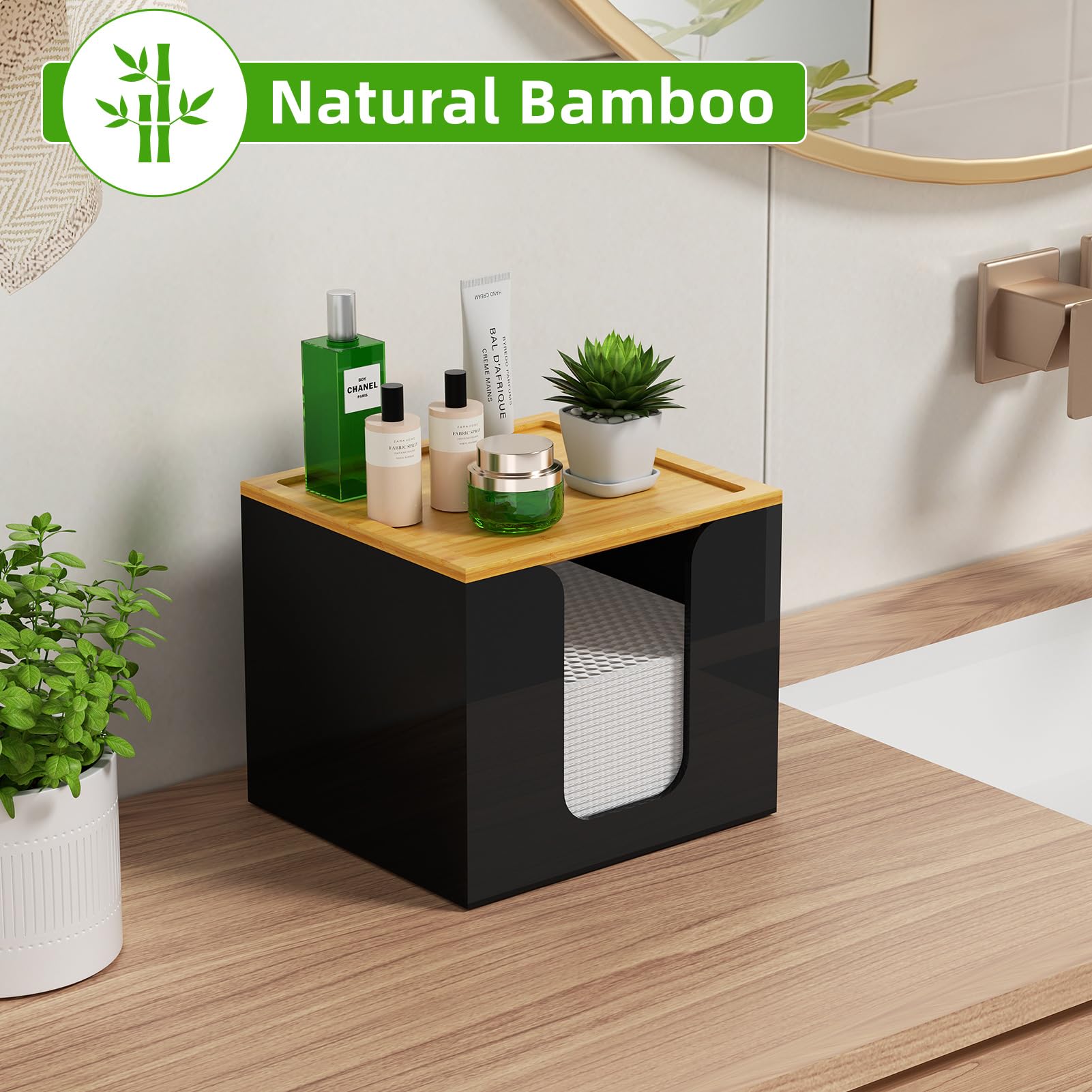 VITVITI black acrylic towel holder in bathroom—adds a modern, elegant touch