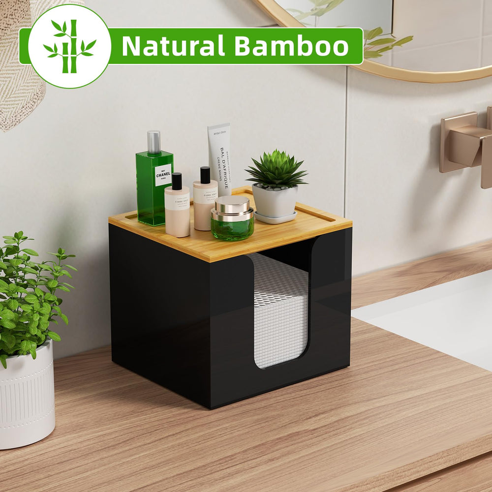 VITVITI black acrylic towel holder in bathroom—adds a modern, elegant touch