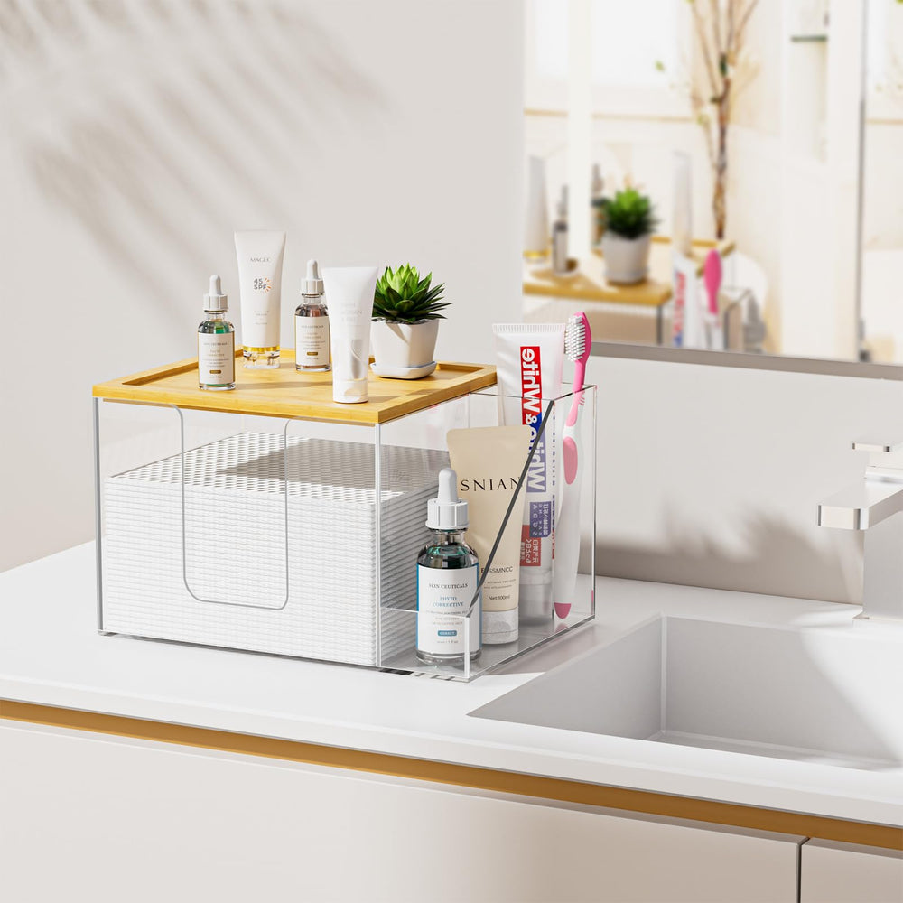 VITVITI disposable towel holder with toothbrush slot shown in use, emphasizing easy access