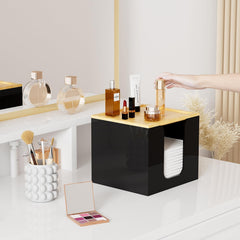 VITVITI bamboo-lid towel holder—sturdy lid doubles as storage for small vanity items