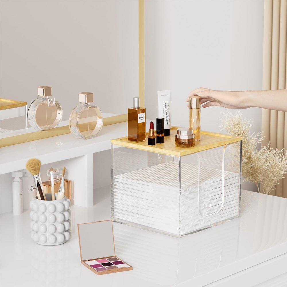 VITVITI face towel holder box side view highlights ample storage and sleek design.