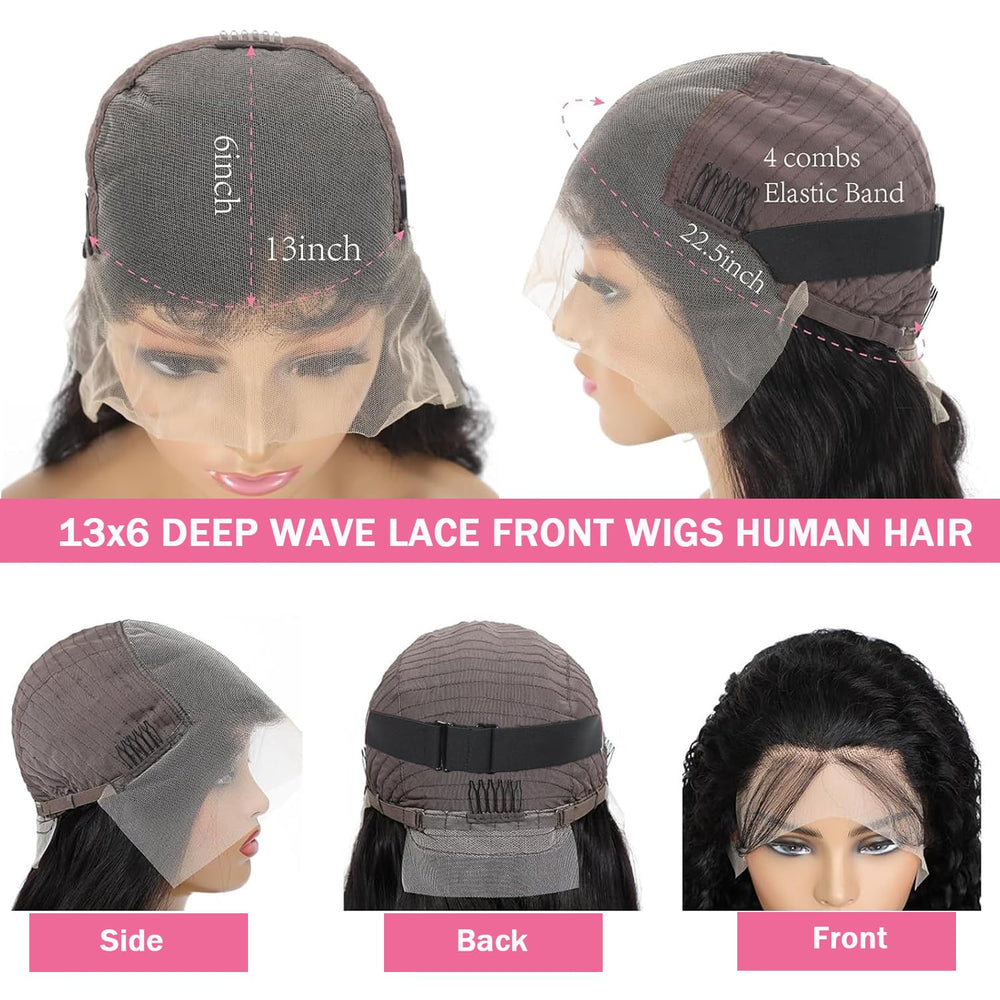 VIULKY lace-front wig cap with straps and four combs for secure fit