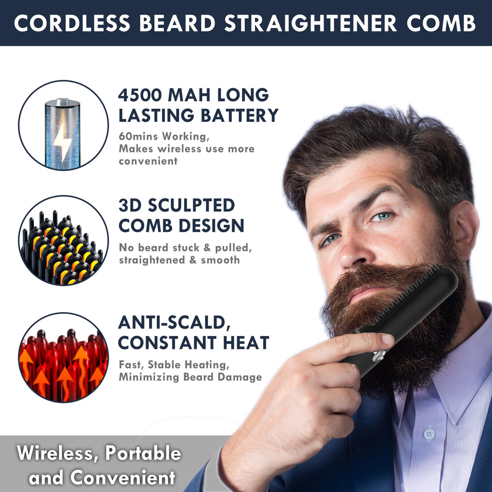 Viuyougor cordless design enables on-the-go beard styling without cords.