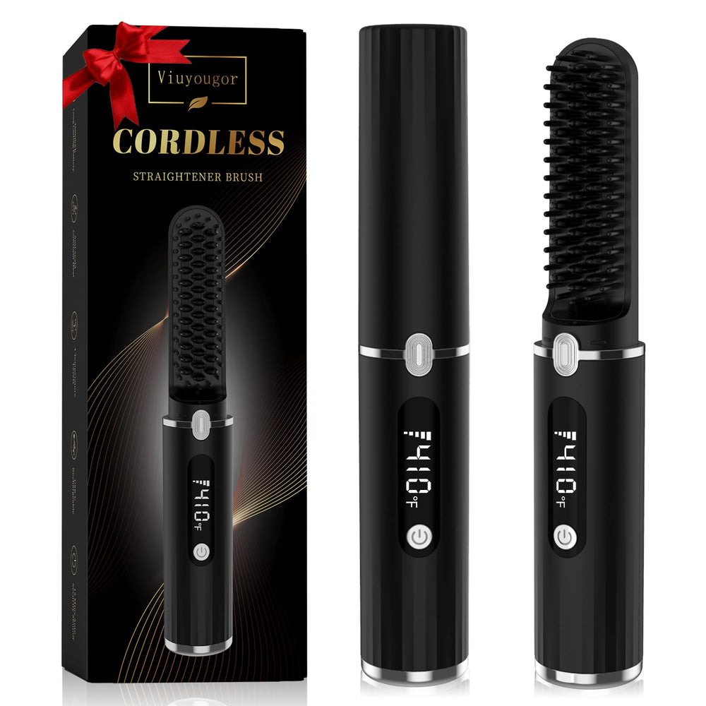 Viuyougor beard straightener LCD display shows precise temperature for tailored grooming.