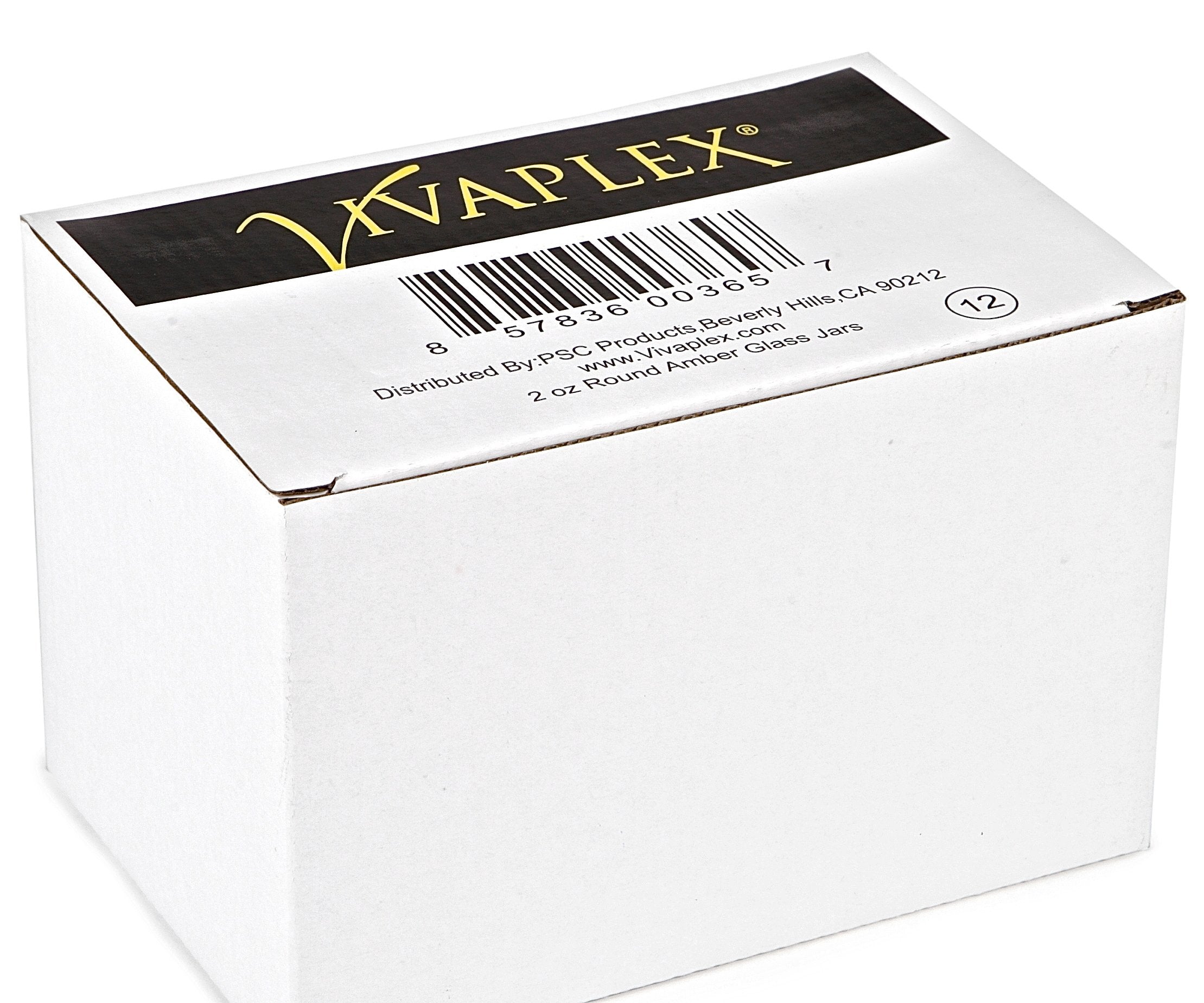 Vivaplex amber 2oz jar with dome lid closeup highlighting airtight seal for travel-ready cosmetics.