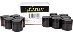 Vivaplex amber 2oz jar in purse for convenient on-the-go storage of creams.