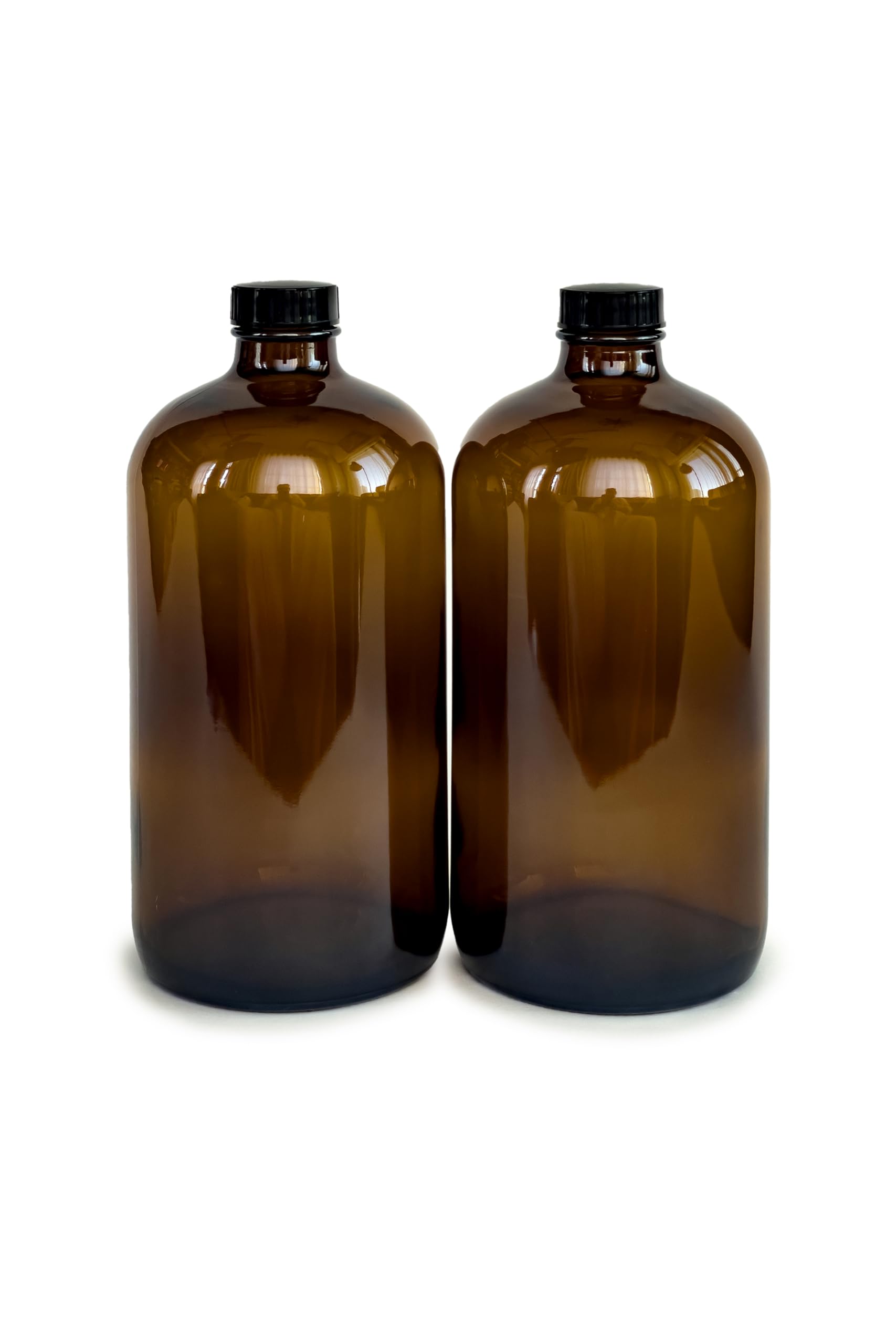Vivaplex amber 32 oz bottle with lid protects contents from light during storage
