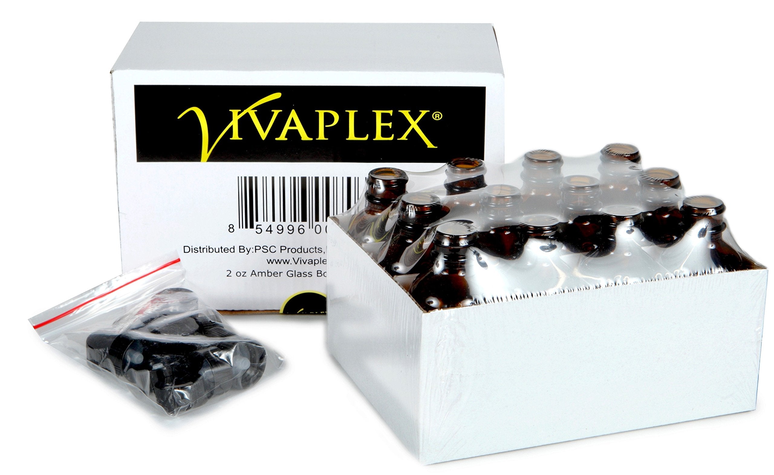 Vivaplex amber bottle 2oz glass detail closeup highlights premium tint for light-sensitive liquids.