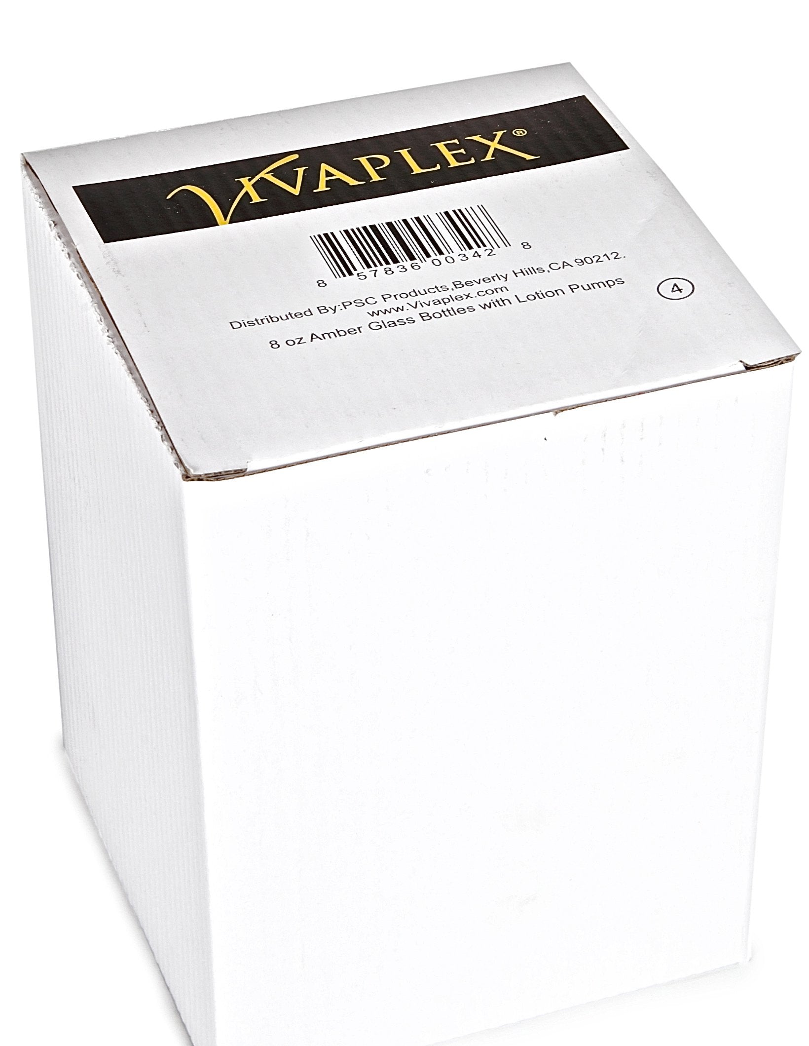 Vivaplex empty amber glass bottle 8 oz ready for DIY blends.
