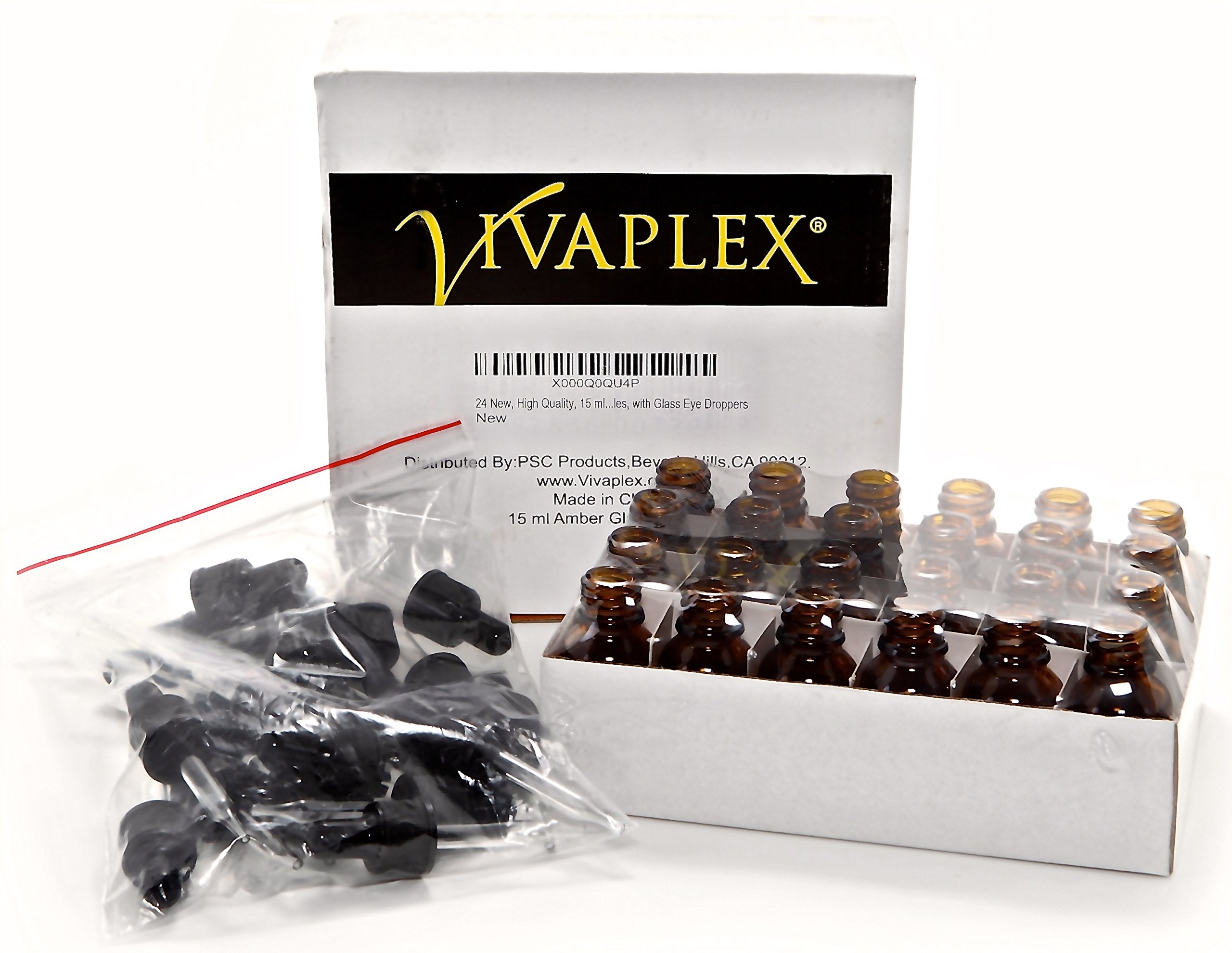 Vivaplex glass eye dropper in use for precise dosing.