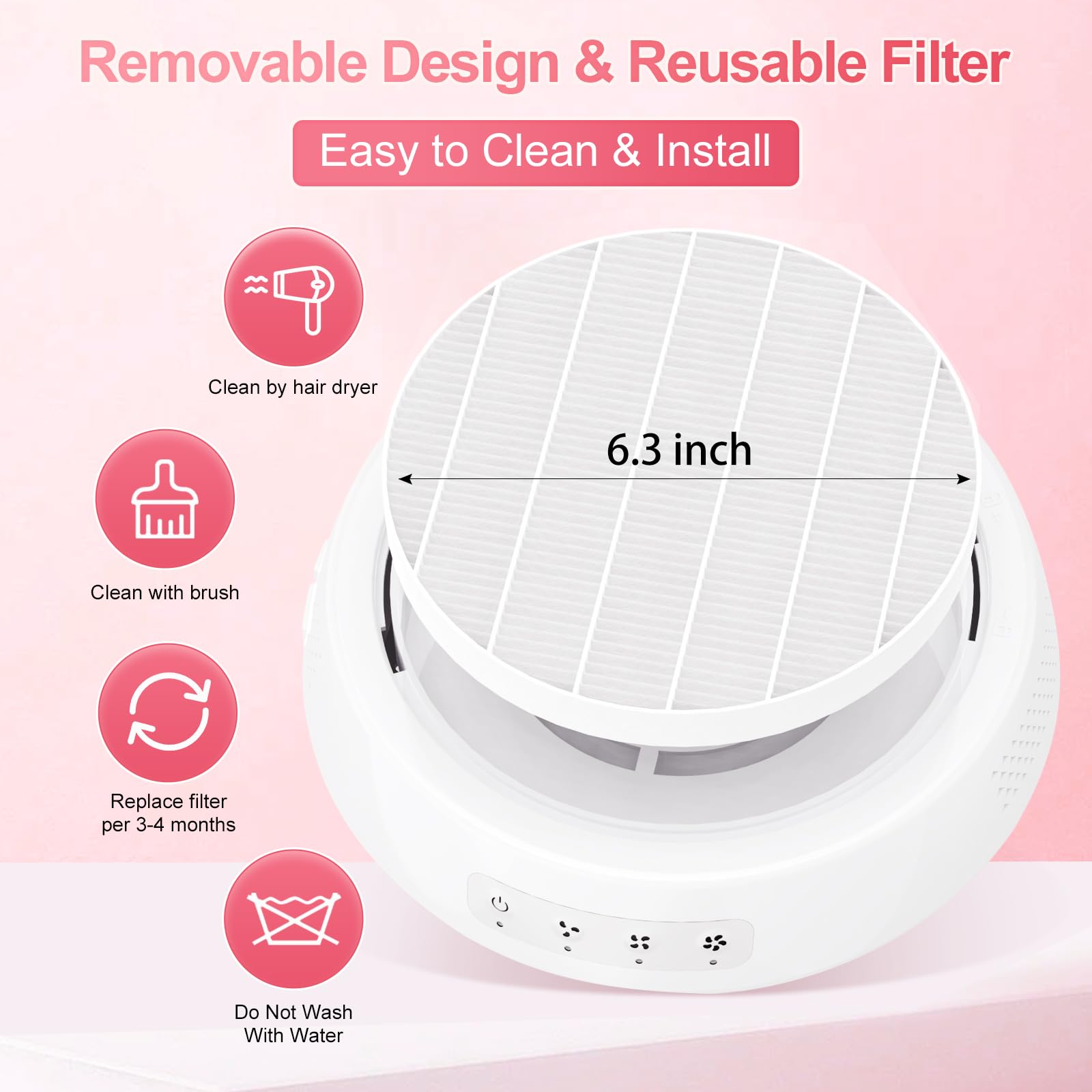 VIVAXIS nail dust collector three adjustable modes for different nail tasks