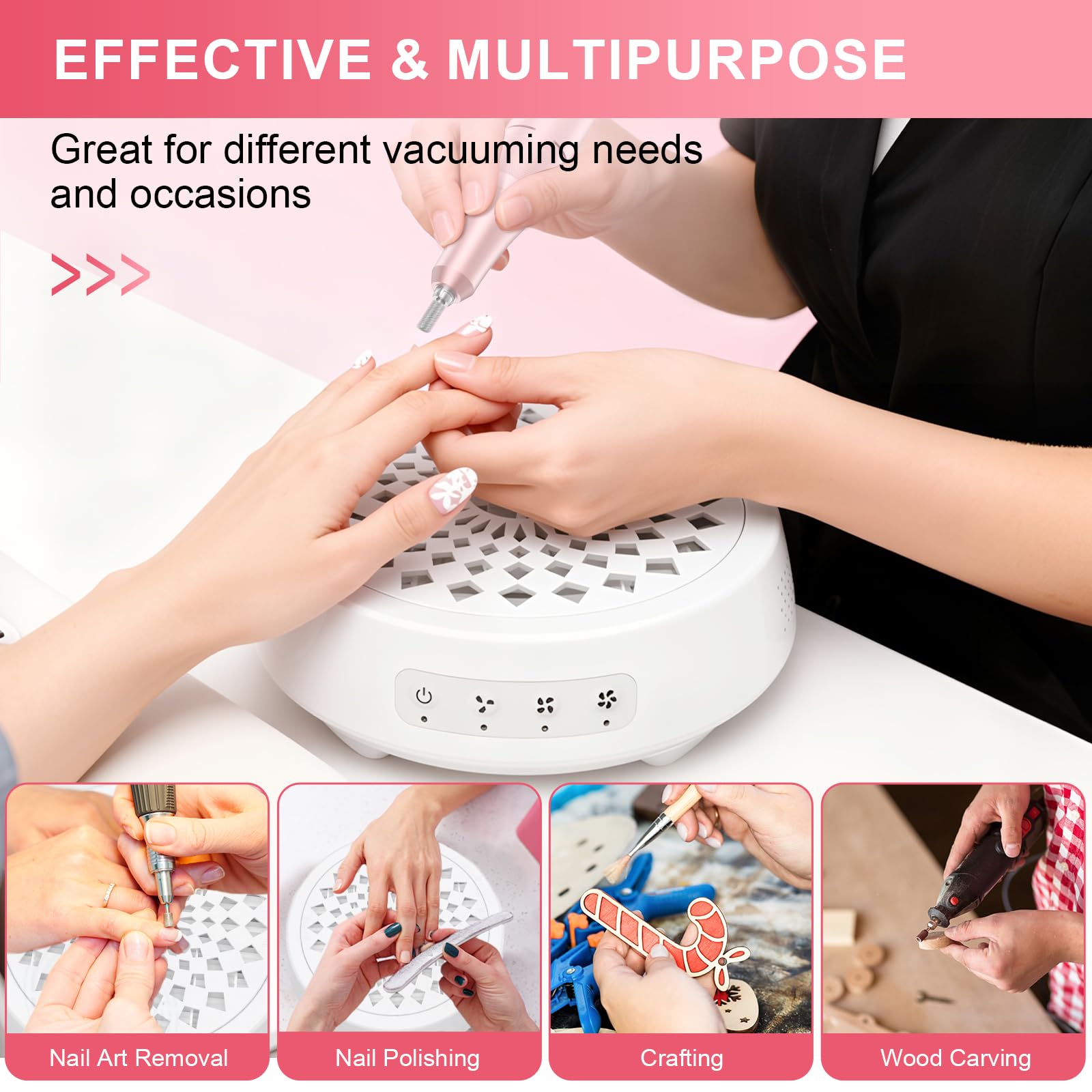VIVAXIS nail dust collector portable use for on-the-go manicures