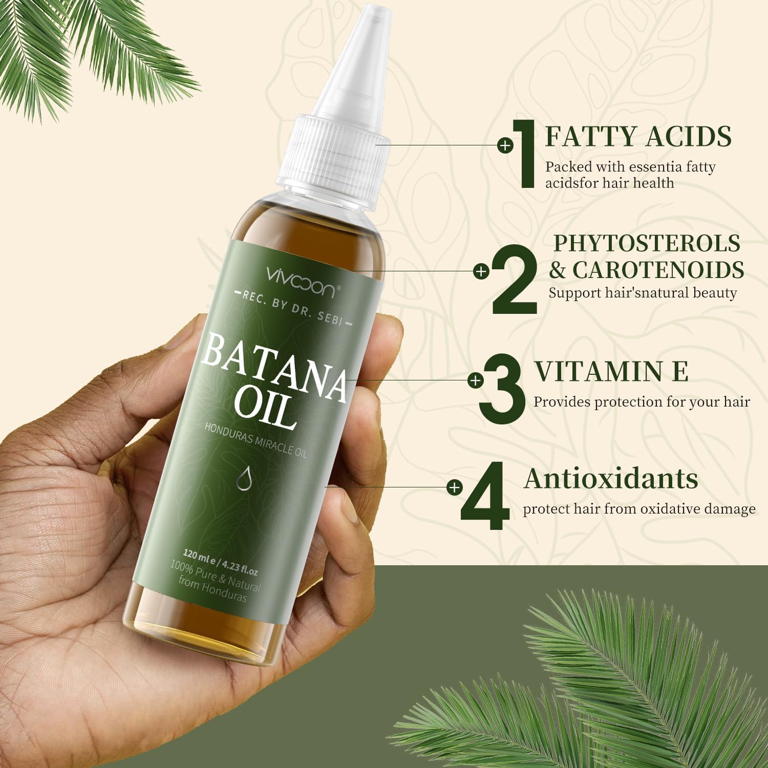 Vivccon Batana Oil scalp massage application illustrating scalp nourishment and moisture.