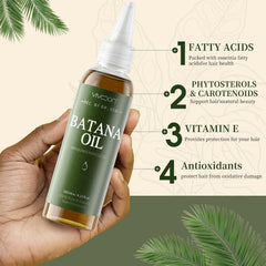 Vivccon Batana Oil scalp massage application illustrating scalp nourishment and moisture.