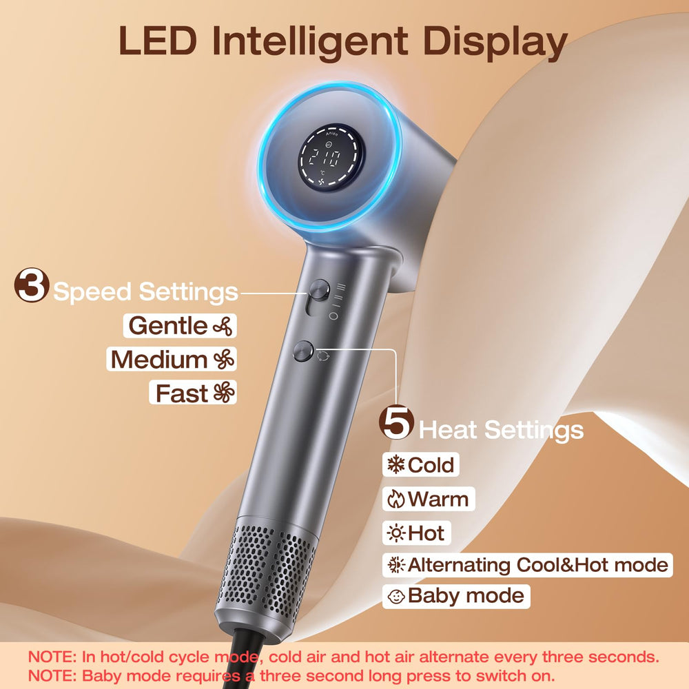 VivaEase hair dryer side profile shows ergonomic grip for comfortable styling.