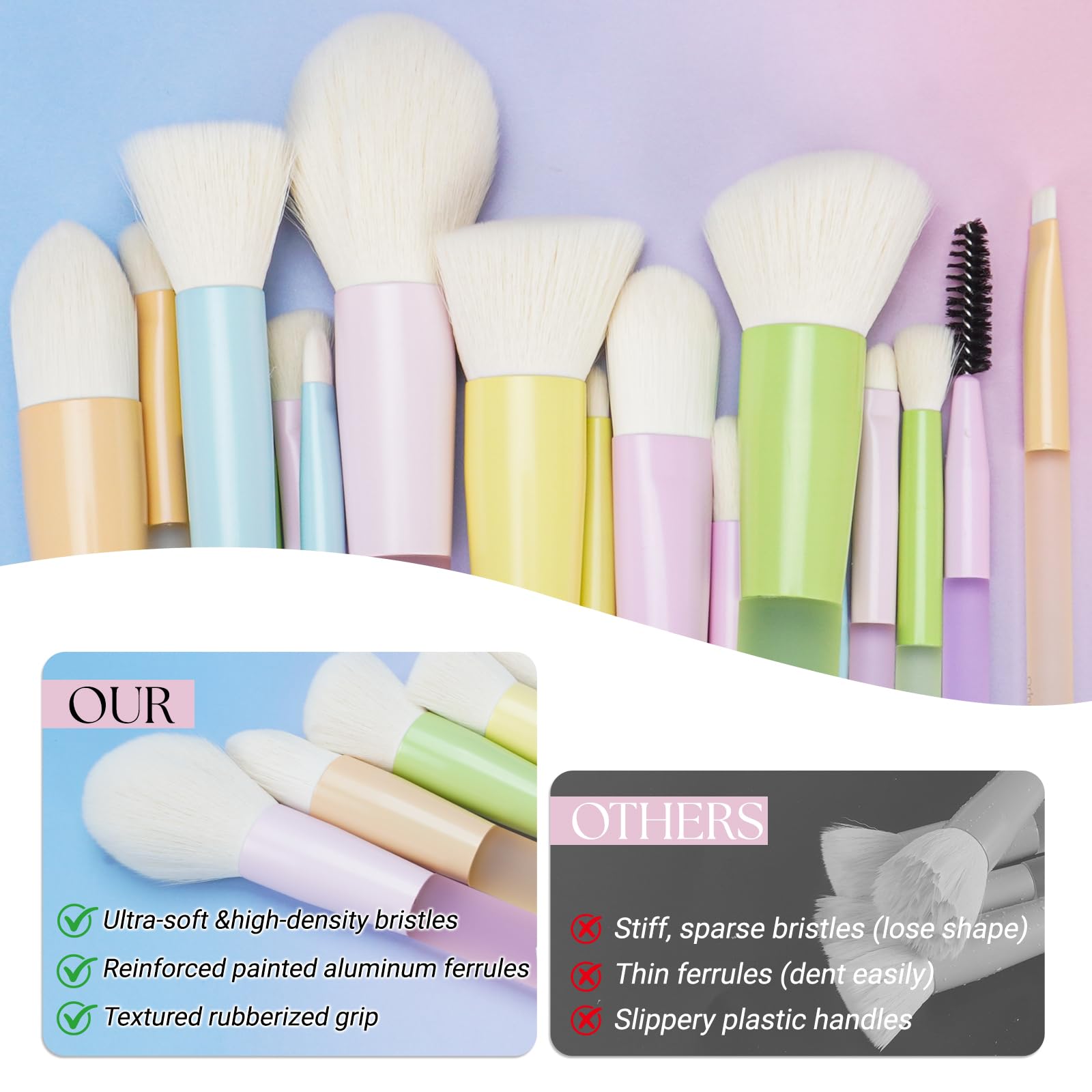 VIVID BEAUTY blush brush for precise cheek color and seamless blend.