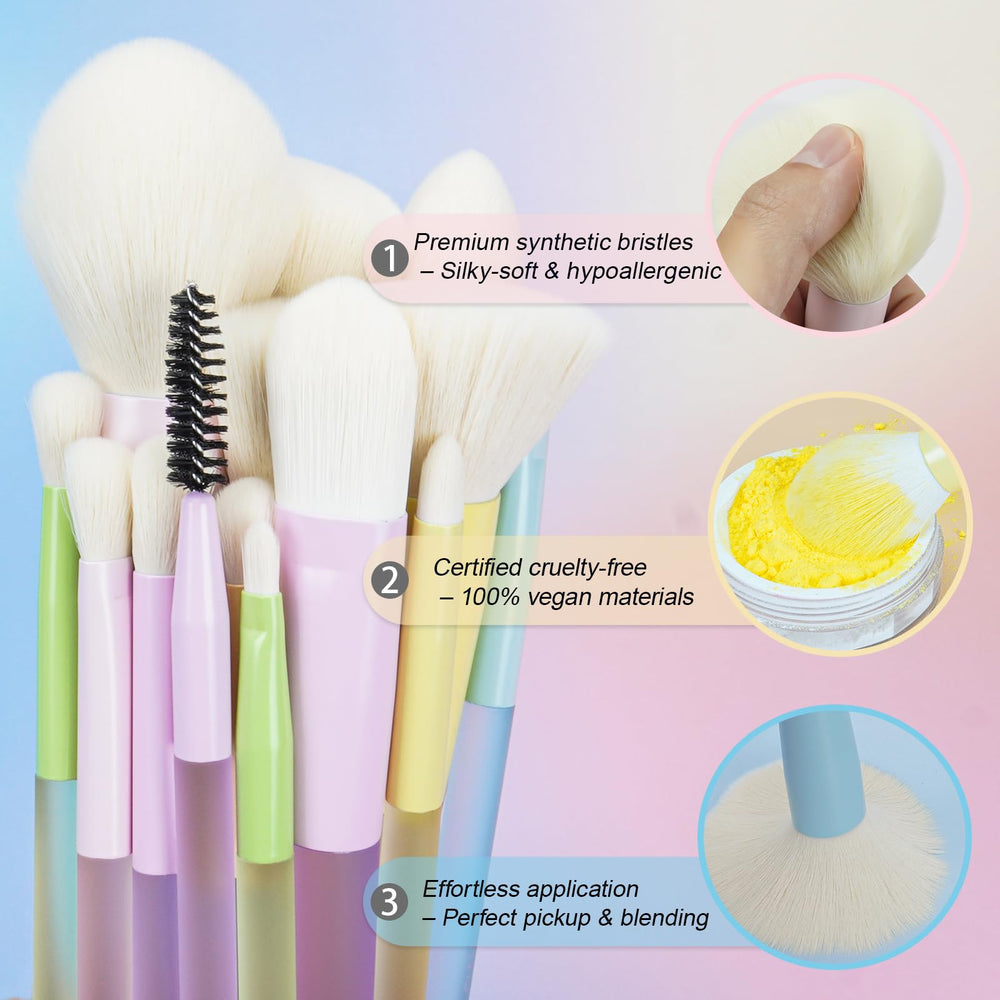VIVID BEAUTY foundation brush with dense bristles for smooth liquid coverage.